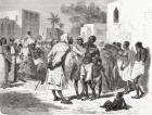 The slave market in Zanzibar, Tanzania, East Africa, illustration from 'The World in the Hands', engraved by Henri Theophile Hildibrand (1824-97), published 1878 (engraving)
