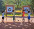 Young Archers, 2012 (oil on canvas)