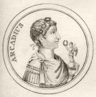 Flavius Arcadius, from 'Crabb's Historical Dictionary', published 1825 (litho)