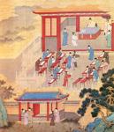 An Ancient Chinese Public Examination, facsimile of original Chinese scroll (coloured engraving)