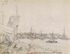 Part of the Esplanade at Plymouth taken across the harbour, 1791 (ink on paper)