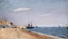 Brighton Beach with colliers, 1824 (oil on paper)