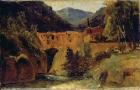 Mill in the valley near Amalfi, 1829 (oil on paper on canvas)