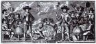 England's Famous Discoverers (engraving) (b/w photo)