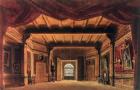 Set design for the opera 'The Barber of Seville', by Gioachino Rossini (1792-1868) (litho)