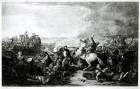 The Death of Colonel James Gardiner (1688-1745) at the Battle of Prestonpans in 1745 (engraving) (b/w photo)