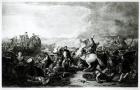 The Death of Colonel James Gardiner (1688-1745) at the Battle of Prestonpans in 1745 (engraving) (b/w photo)