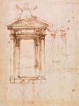 Architectural study (brown ink on paper with a brown wash) (recto)