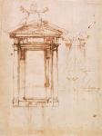 Architectural study (brown ink on paper with a brown wash) (recto)