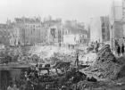 Building of Avenue de l'Opera, building site of the mound of Moulins near passage Moliere, Paris, 1858-78 (b/w photo)