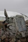 Plaque at the summit of Petermann Island, Antartica (colour photo)