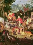 Earthly Paradise, detail of the right part, animals in pairs (oil on canvas)