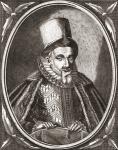 James VI and I, 1566 1625. King of Scotland as James VI from 24 July 1567 and King of England and Ireland as James I from 24 March 1603-1625. From Iconographia Scotica or Portraits of Illustrious Persons of Scotland, published 1797.