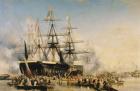 King Louis-Philippe (1830-48) Disembarking at Portsmouth, 8th October 1844, 1846 (oil on canvas)