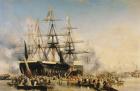 King Louis-Philippe (1830-48) Disembarking at Portsmouth, 8th October 1844, 1846 (oil on canvas)