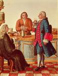 Venetian Noblemen in a Cafe (w/c on paper)