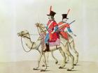 Soldiers of the Dromedary Regiment, 1839 (coloured engraving)