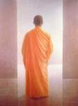 Young Monk, back view, Vietnam (oil on canvas)