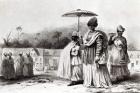 Lady taking a child to Baptism, from 'Voyage a Surinam', 1839 (litho) (b/w photo)