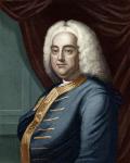 George Frederic Handel, engraved by Thomson (engraving) (later colouration)