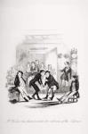 Mr. Wardle and his friends under the influence of the salmon, illustration from `The Pickwick Papers' by Charles Dickens (1812-70) published 1837 (litho)