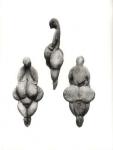Three views of a 'Venus' statuette, from the Rideaux Cave, Lespugue, Haute-Garonne (ivory) (b/w photo)