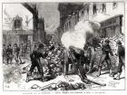 The Paris Commune: A Barricade at Issy, May 2nd 1871 (engraving) (b/w photo)