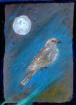 Moon Bird, 2016, (oil on paper)