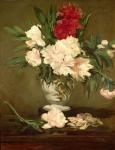 Vase of Peonies on a Small Pedestal, 1864 (oil on canvas)