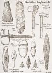 Neolithic Implements, illustration from 'The Outline of History' by H.G. Wells, Volume I, published in 1920 (litho)