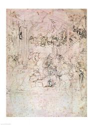 Composition sketch for The Adoration of the Magi, 1481 | Obraz na stenu