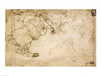 A Horseman in Combat with a Griffin | Obraz na stenu