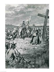Jacques Cartier Setting up a Cross at Gaspe | Obraz na stenu