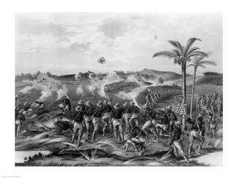 'How the Day was Won', Charge of the Tenth Cavalry Regiment at San Juan Hill, Santiago, Cuba | Obraz na stenu