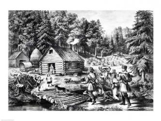 The Pioneer's Home on the Western Frontier | Obraz na stenu