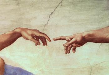 Hands of God and Adam, detail from The Creation of Adam, from the Sistine Ceiling, 1511 | Obraz na stenu