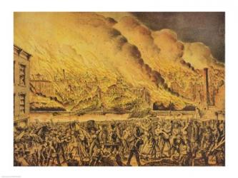 View of the Great Fire of Chicago, 9th October 1871 | Obraz na stenu