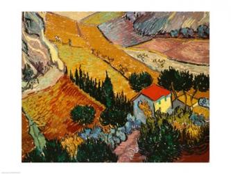 Landscape with House and Ploughman, 1889 | Obraz na stenu