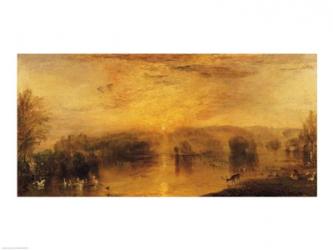 The Lake, Petworth: Sunset, a Stag Drinking | Obraz na stenu
