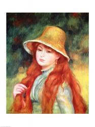 Young girl in a straw hat, 1884 | Obraz na stenu
