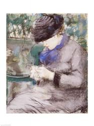 Girl Sitting in the Garden Knitting, 1879 | Obraz na stenu
