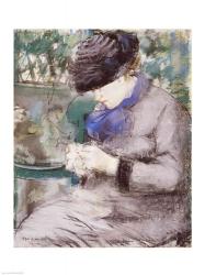 Girl Sitting in the Garden Knitting, 1879 | Obraz na stenu