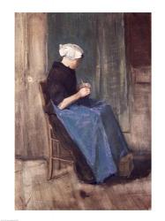 Young Scheveningen Woman Knitting, Facing Right | Obraz na stenu