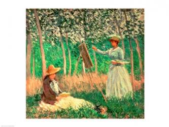 In the Woods at Giverny: Blanche Hoschede at her easel with Suzanne Hoschede reading, 1887 | Obraz na stenu