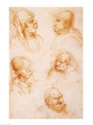 Five Studies of Grotesque Faces | Obraz na stenu