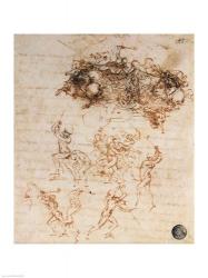 Study of Horsemen in Combat and Foot Soldiers, 1503 | Obraz na stenu