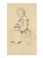 Women holding a small dog, 1857 | Obraz na stenu