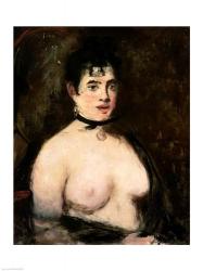 Brunette with bare breasts | Obraz na stenu