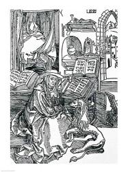 St. Jerome in his study pulling a thorn from a lion's paw | Obraz na stenu