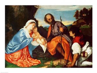 The Holy Family and a Shepherd | Obraz na stenu